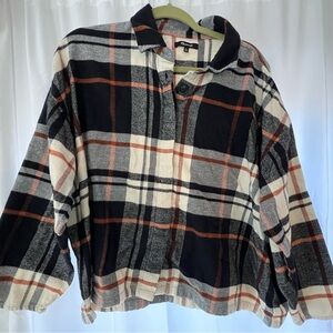 Madewell cropped flannel shacket (shirt / jacket) size XL